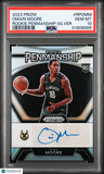 2023 Panini Prizm Rookie Penmanship Omari Moore Rookie Penmanship-Silver PSA 10