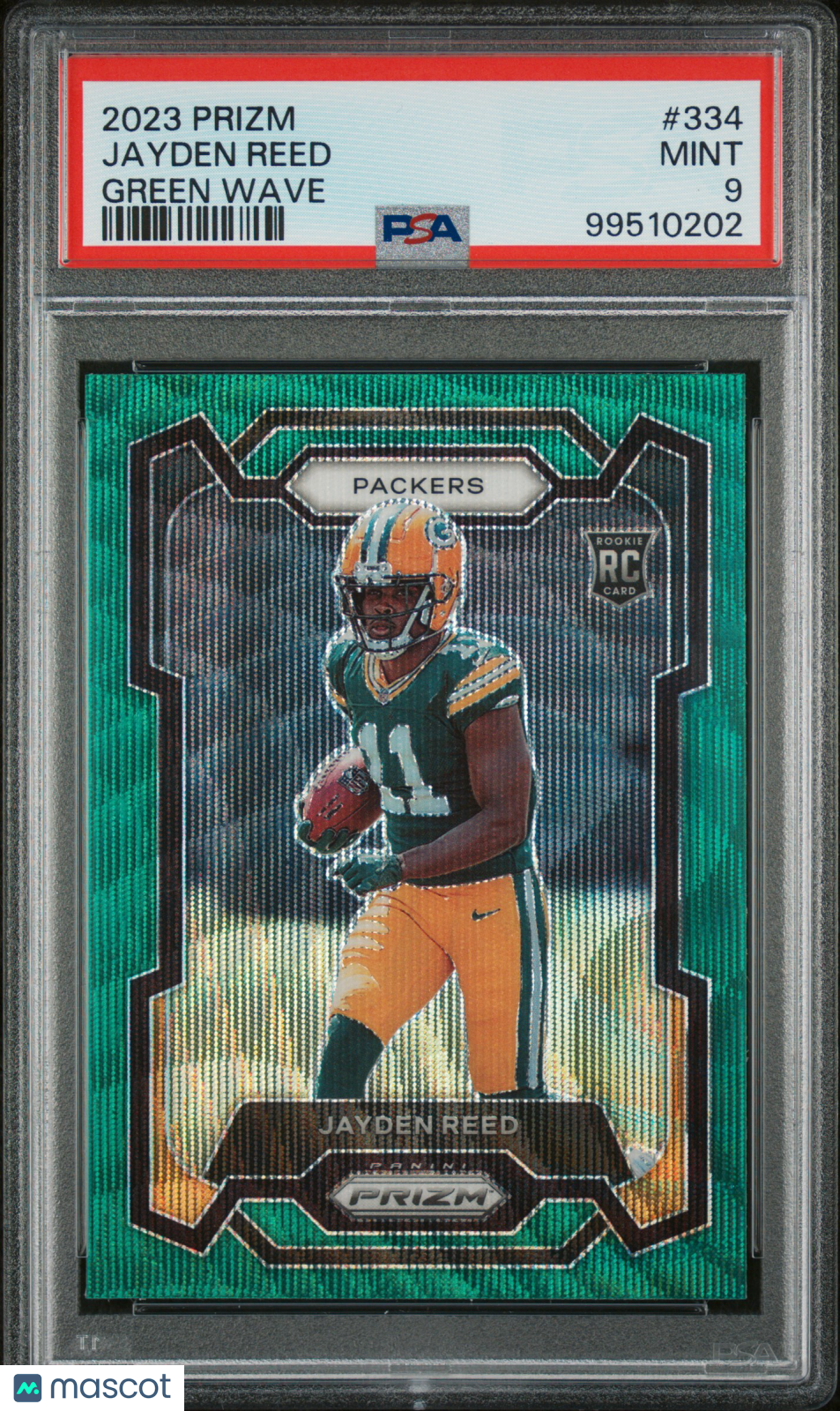 2023 Panini Prizm Jayden Reed Green Wave PSA 9