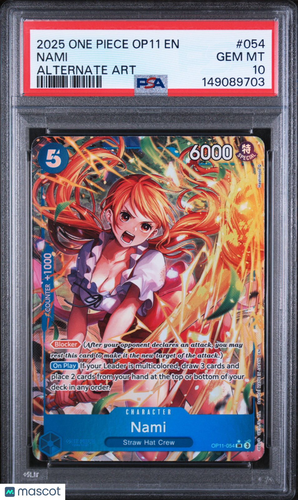 2025 One Piece Op11-A Fist Of Divine Speed Nami Alternate Art PSA 10