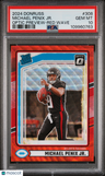 2024 Panini Donruss Michael Penix Jr. Optic Preview-Red Wave PSA 10