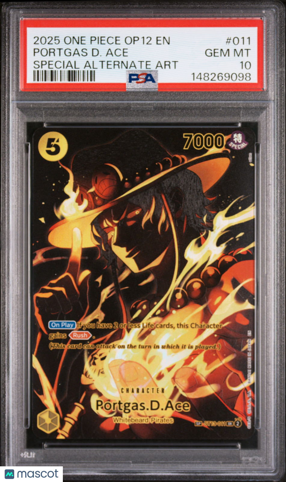 2025 One Piece Legacy Of The Master Portgas D. Ace Special Alternate Art PSA 10