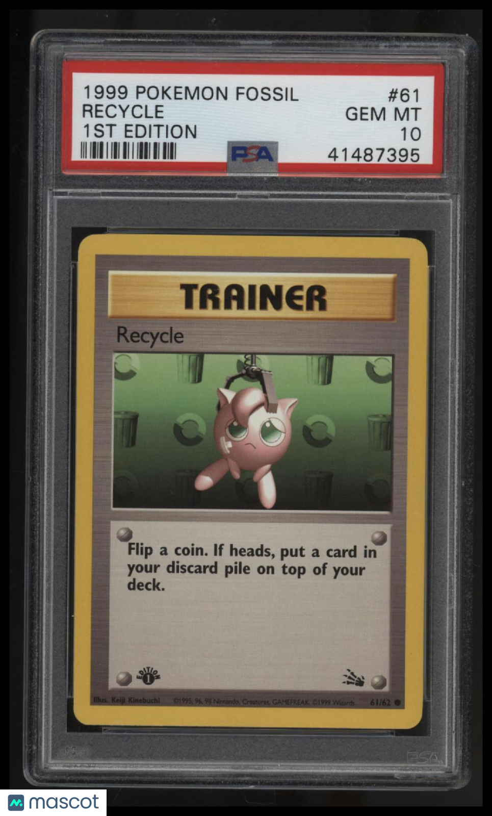 1999 Pokemon Fossil Recycle 1st Edition PSA 10