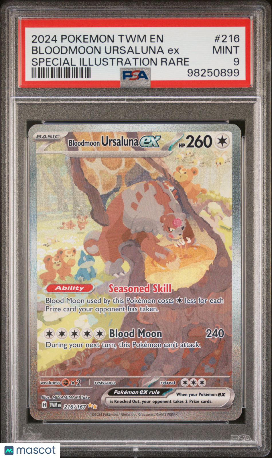 2024 Pokemon Twm En-Twilight Masquerade Bloodmoon Ursaluna Ex SIR PSA 9