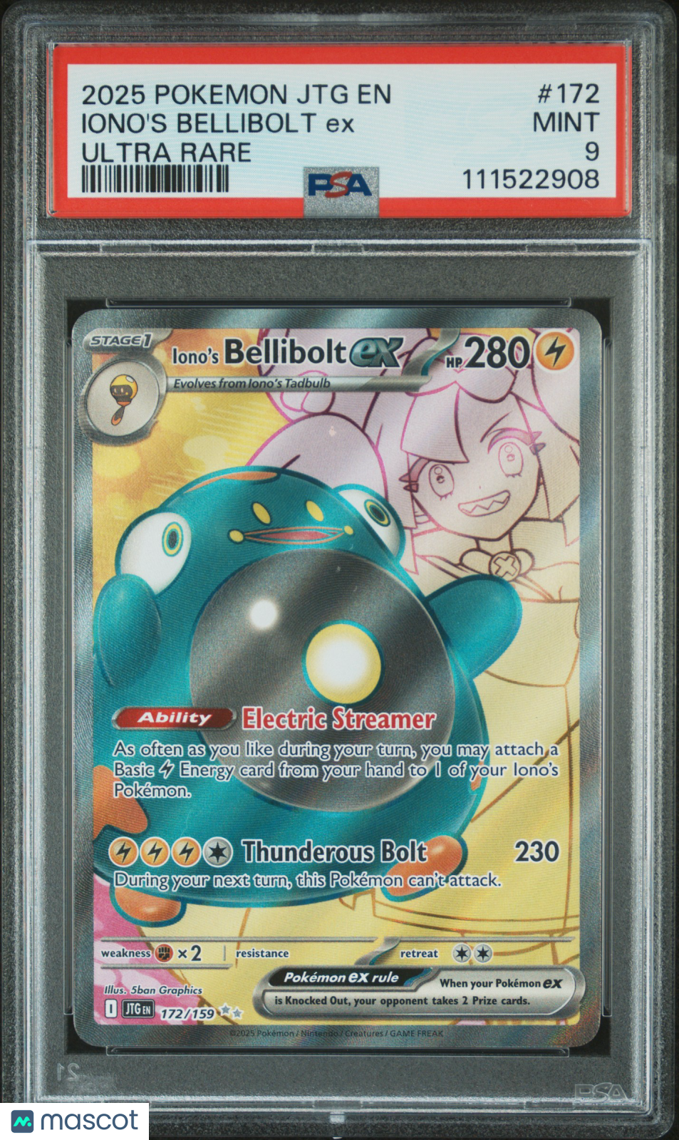 2025 Pokemon Jtg En-Journey Together Iono'S Bellibolt Ex Ultra Rare PSA 9