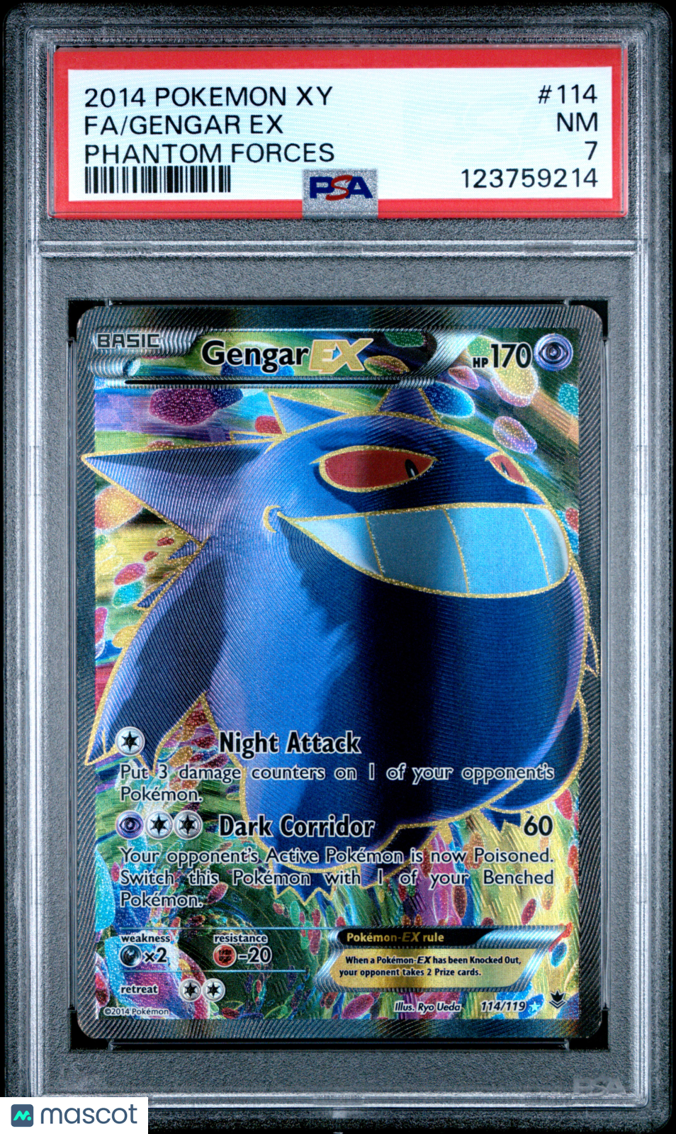 2014 Pokemon Xy Phantom Forces Fa/Gengar Ex Phantom Forces PSA 7