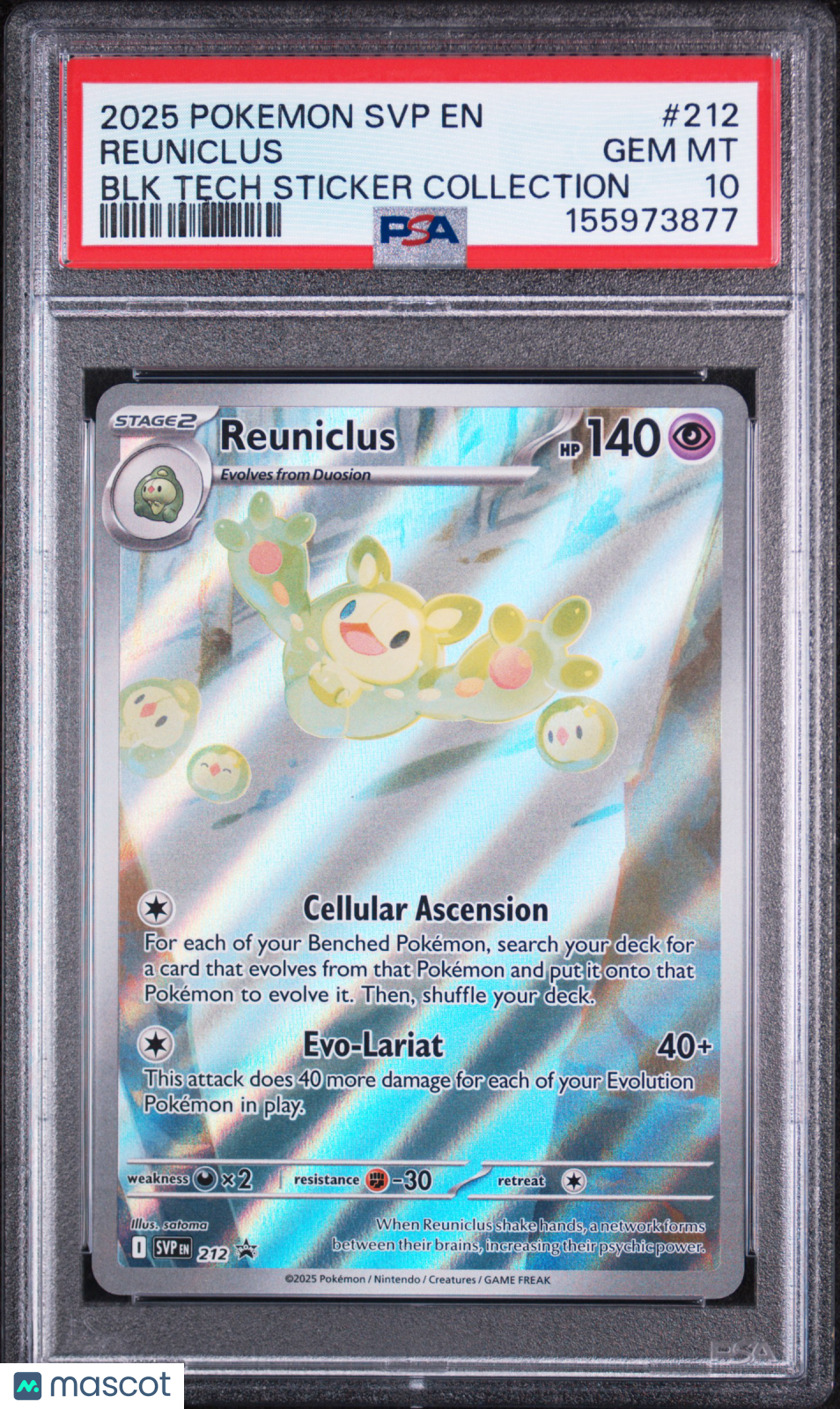 2025 Pokemon Sv Black Star Promo Reuniclus Blk Tech Sticker Collection PSA 10