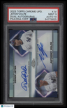 2023 Topps Chrome Update Derek Jeter / Anthony Volpe Dual Autographs PSA 9