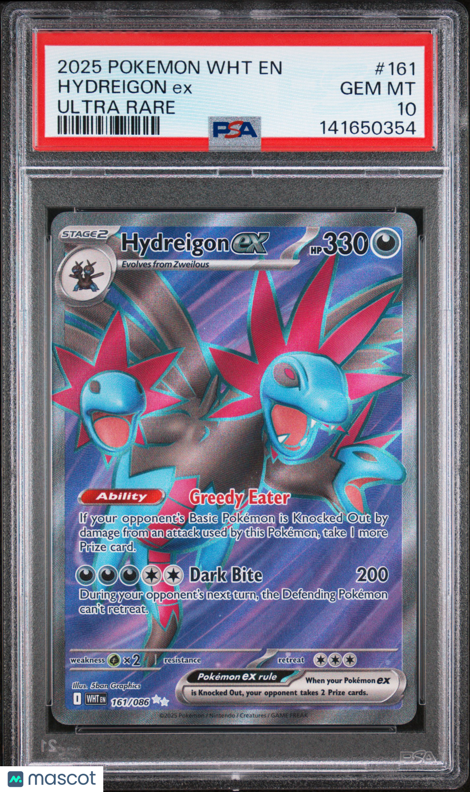 2025 Pokemon Wht En-White Flare Hydreigon Ex Ultra Rare PSA 10