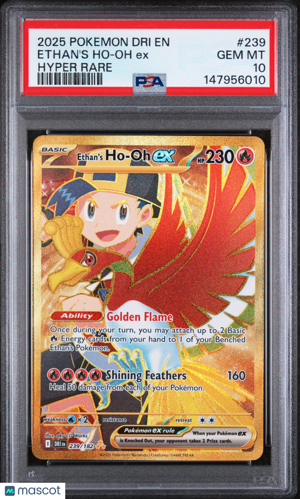 2025 Pokemon Dri En-Destined Rivals Ethan'S Ho-Oh Ex Hyper Rare PSA 10
