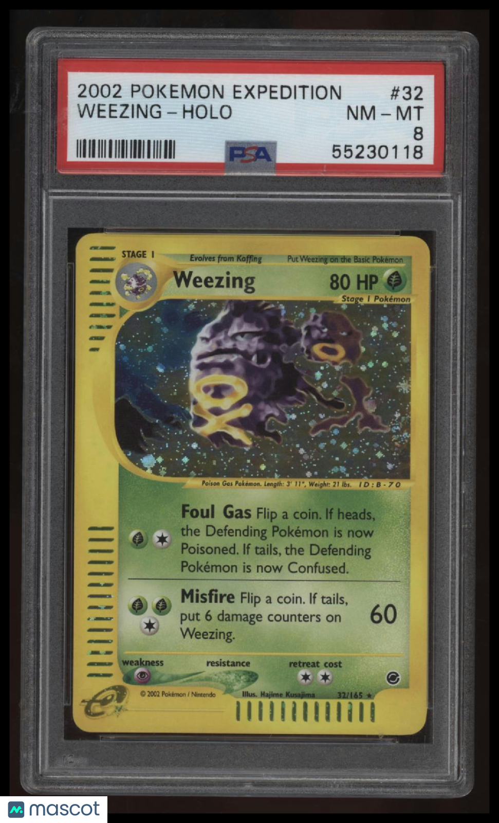 2002 Pokemon Expedition Weezing-Holo PSA 8