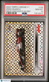 2022 Topps Chrome Formula 1 Zhou Guanyu Gold Checker Flag Ref. PSA 10