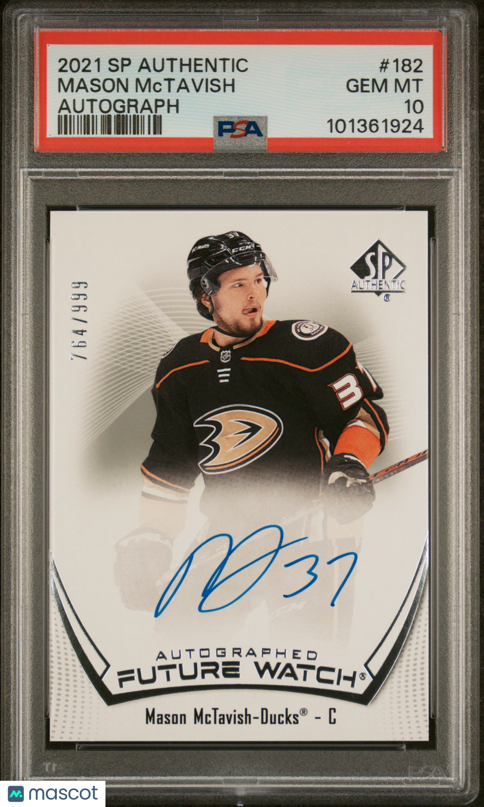2021 Sp Authentic Mason Mctavish Autograph PSA 10