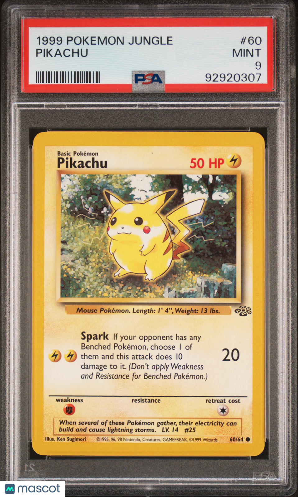 1999 Pokemon Jungle Pikachu PSA 9