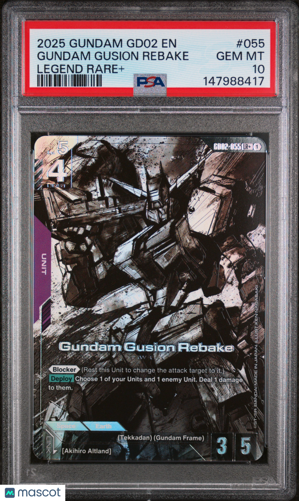 2025 Gundam Dual Impact Gundam Gusion Rebake Legend Rare+ PSA 10