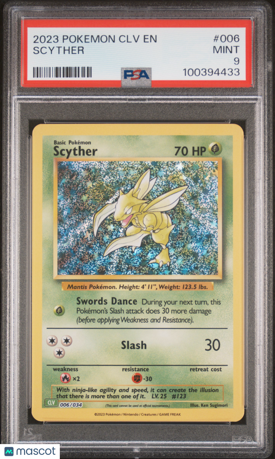 2023 Pokemon Clv-Trading Card Game Classic Scyther PSA 9