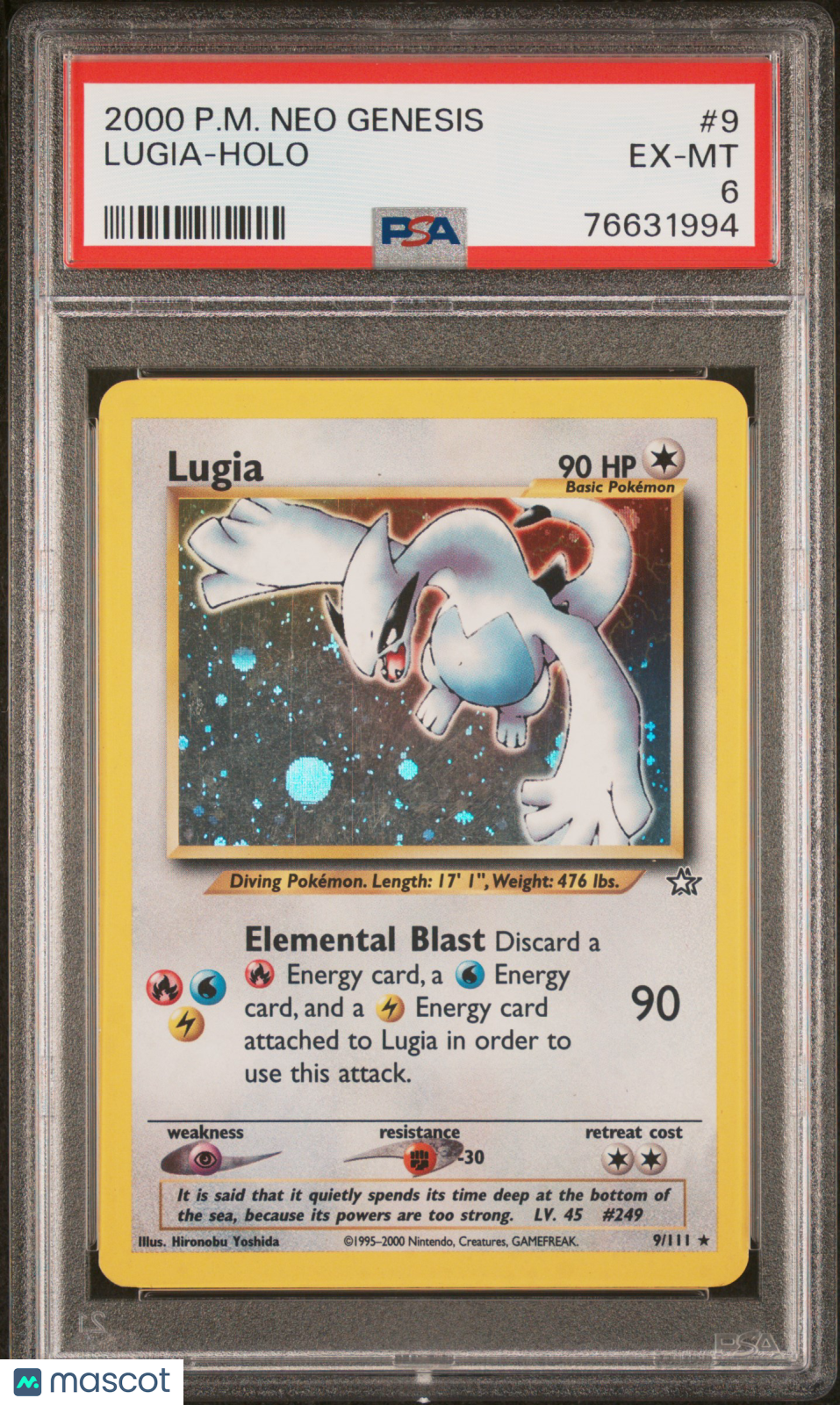 2000 Pokemon Neo Genesis Lugia-Holo PSA 6