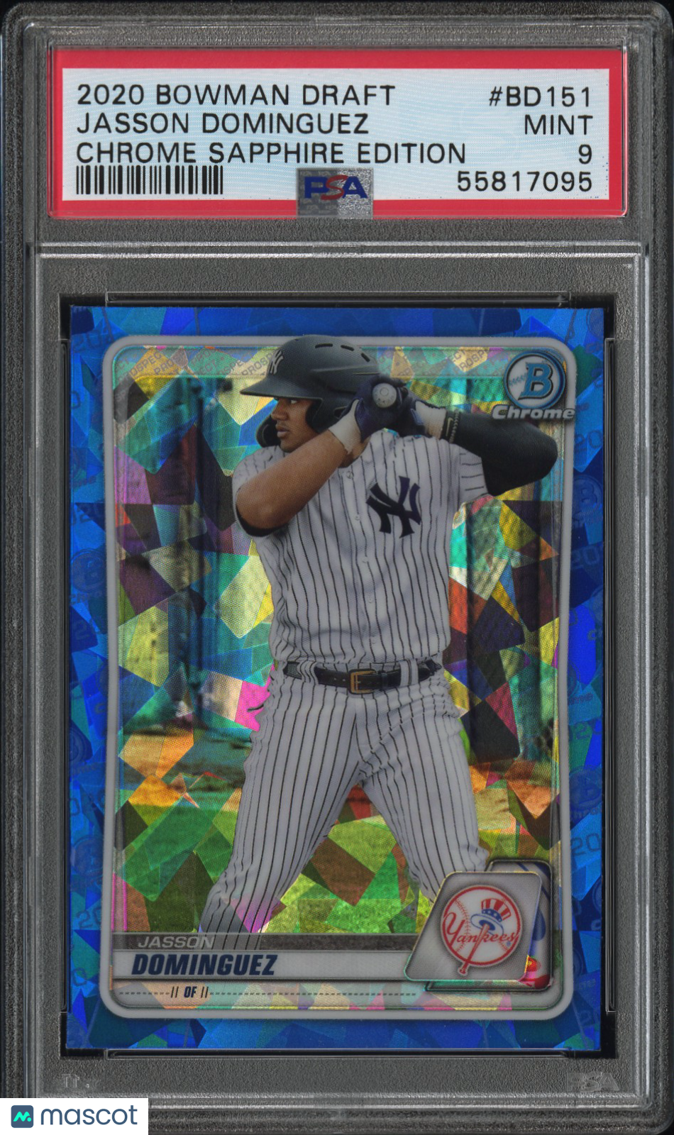 2020 Bowman Draft #BD151 Jasson Dominguez Chrome Sapphire Edition PSA 9