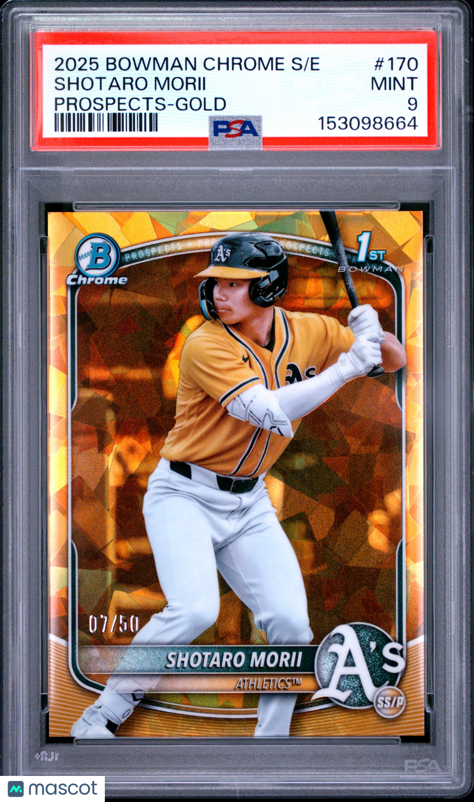 2025 Bowman Chrome Sapphire Edition Prospects Shotaro Morii Prospects-Gold PSA 9