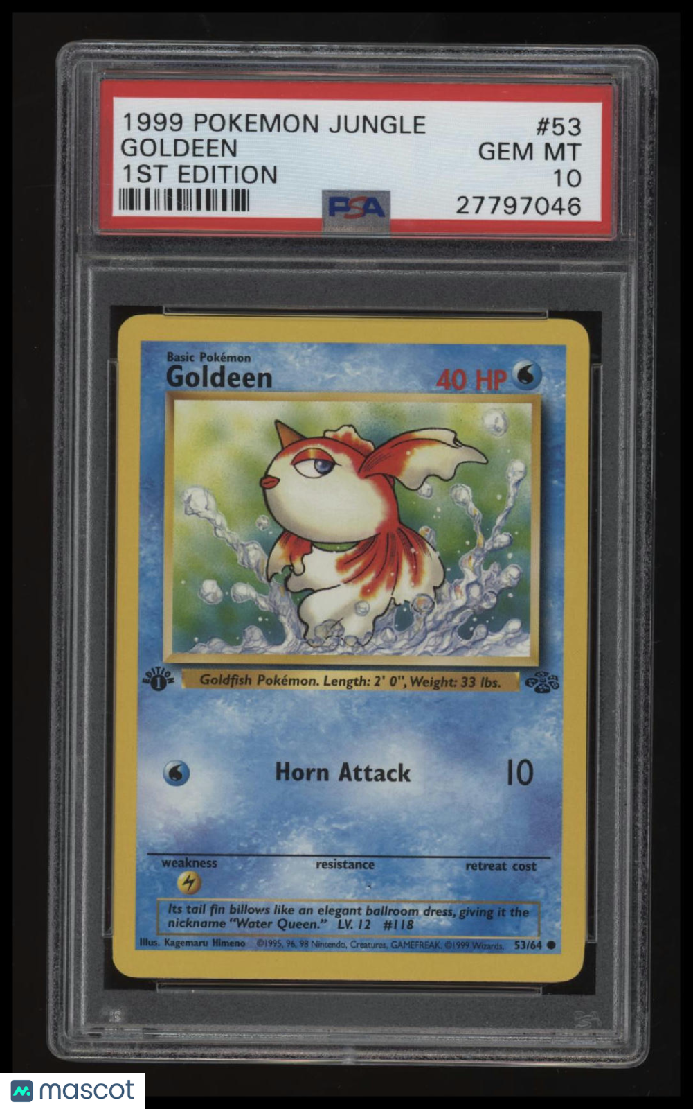 1999 Pokemon Jungle Goldeen 1st Edition PSA 10