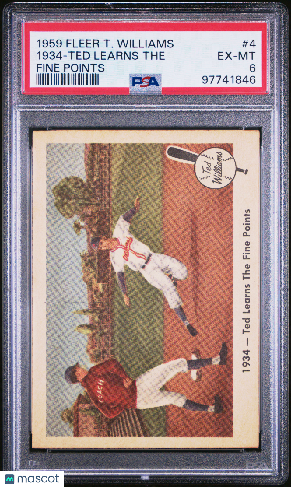 1959 Fleer Ted Williams 1934-Ted Learns The Fine Points PSA 6