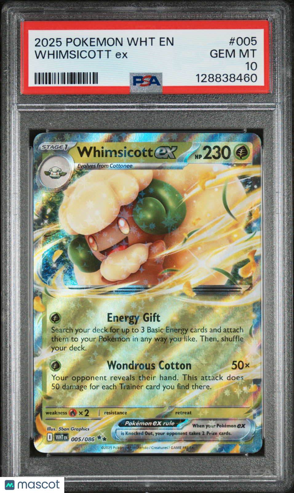 2025 Pokemon Wht En-White Flare Whimsicott Ex PSA 10