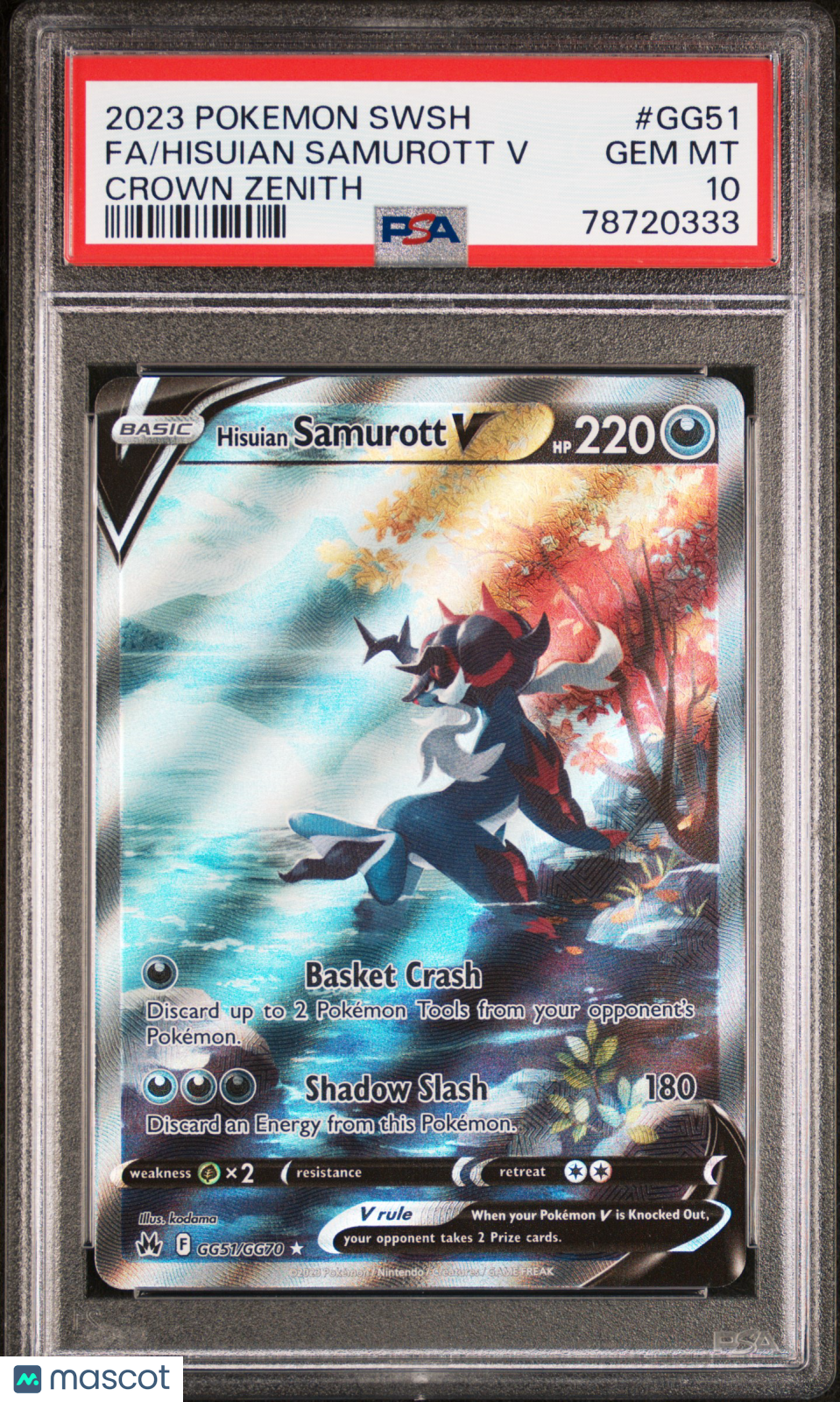 2023 Pokemon Sword And Shield Crown Zenith Fa/Hisuian Samurott V PSA 10
