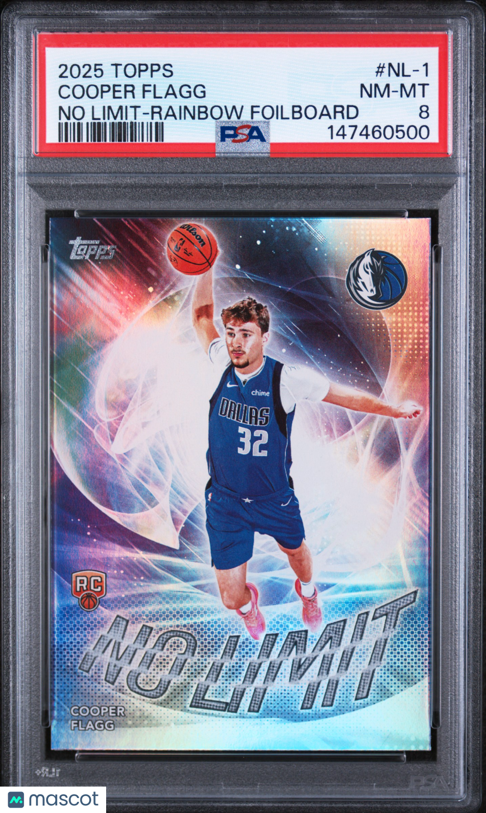 2025 Topps No Limit Cooper Flagg No Limit-Rainbow Foilboard PSA 8