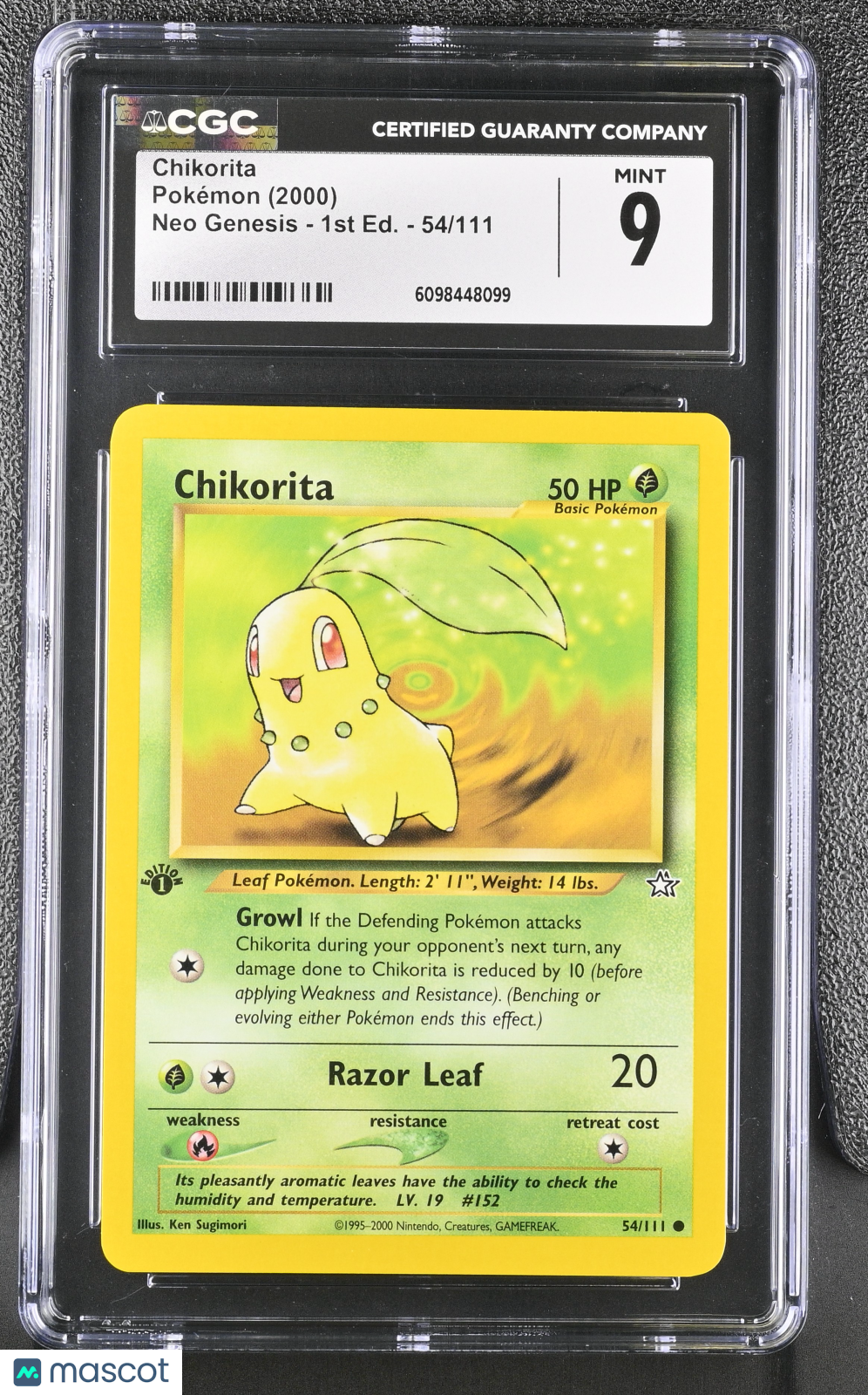 2000 Neo Genesis - 1st Ed. Chikorita CGC 9.5