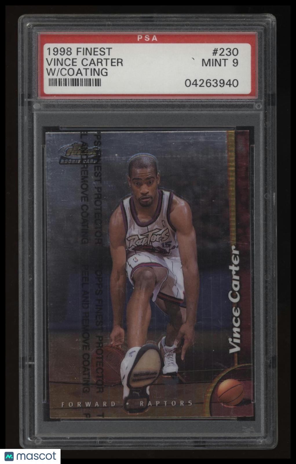 1998 Finest Vince Carter W/Coating PSA 9