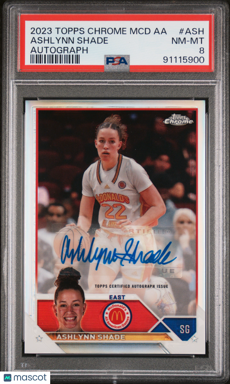 2023 Topps Chrome Mcdonald'S All-American Autographs Ashlynn Shade PSA 8