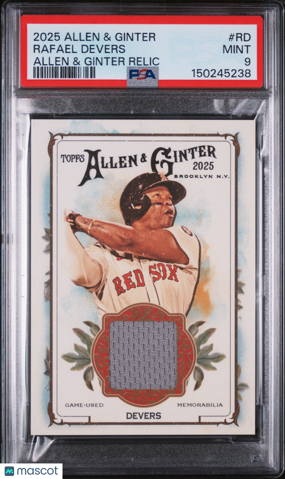 2025 Topps Allen & Ginter Relics Rafael Devers Allen & Ginter Relic PSA 9