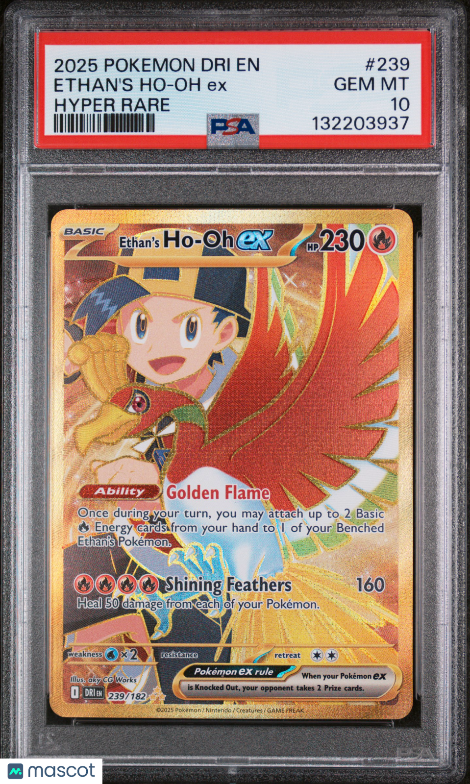 2025 Pokemon Dri En-Destined Rivals Ethan'S Ho-Oh Ex Hyper Rare PSA 10