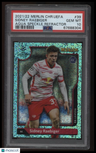 2021-2022 Topps Merlin Chrome Uefa Sidney Raebiger Aqua Speckle Refractor PSA 10