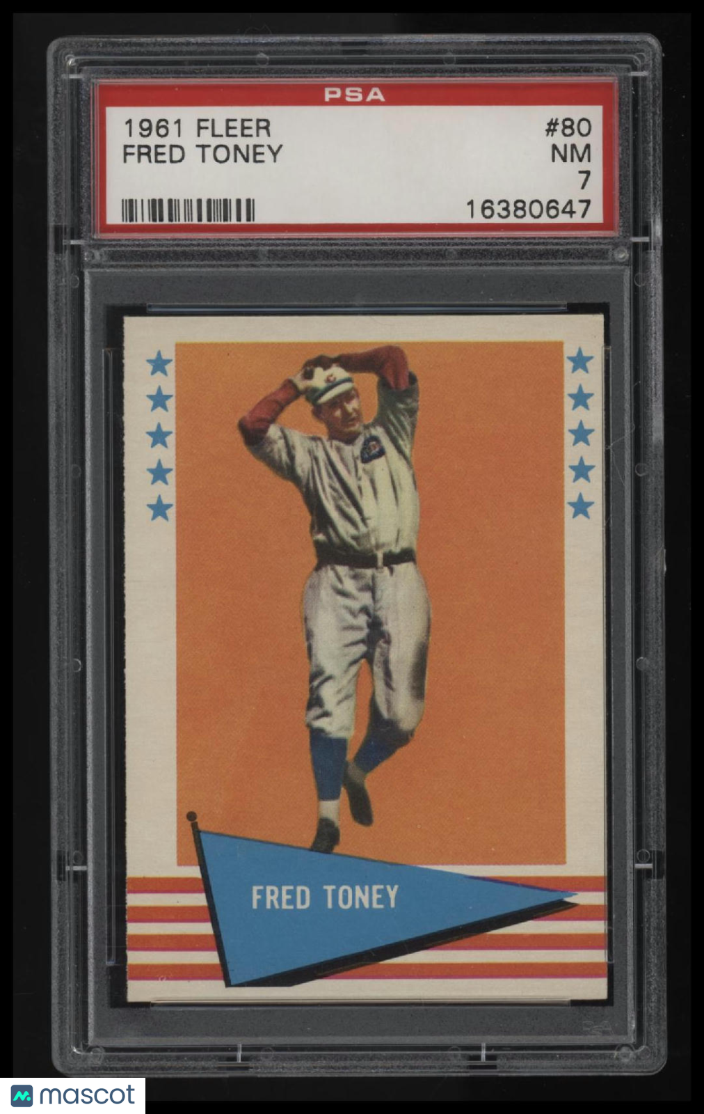 1961 Fleer Fred Toney PSA 7