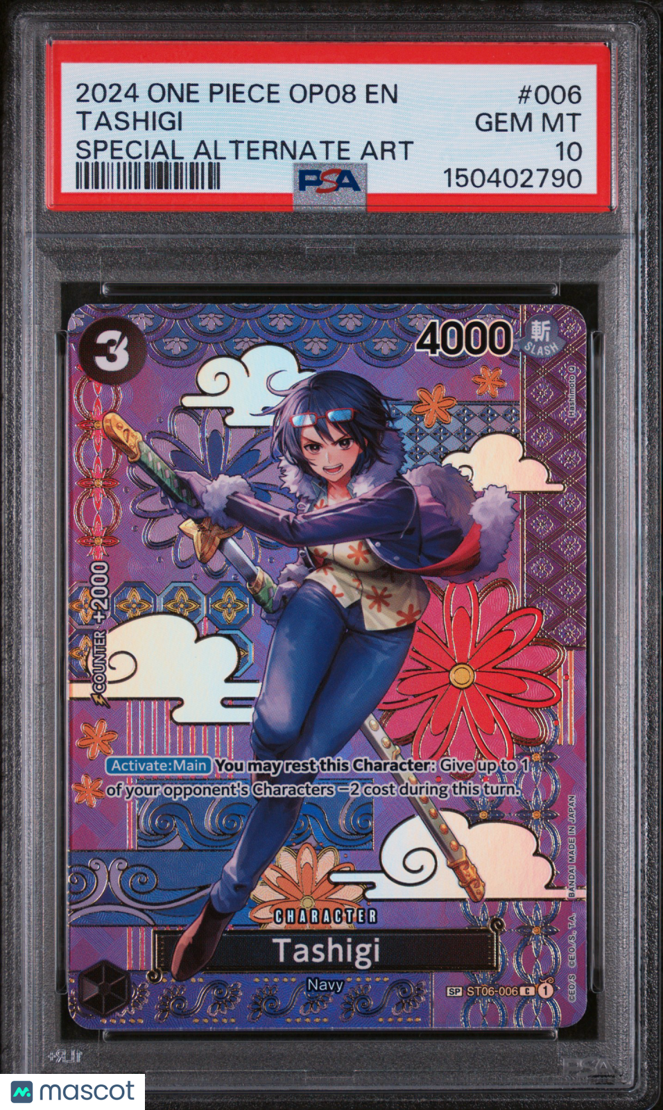 2024 One Piece Op08-Two Legends Tashigi Special Alternate Art PSA 10