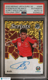 2020 Panini Mosaic Uefa Scripts Mosaic #SMR Raul Scrpt-Gold Circles PSA