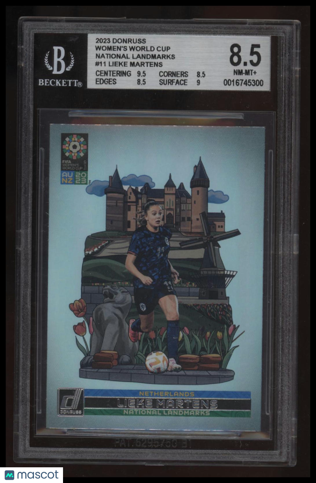 2023 Donruss Women&#39;s World Cup National Landmarks Lieke Martens BGS 8.5