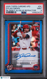 2025 Topps Chrome Update Rookie Debut Autographs Dylan Crews Blue #/150 PSA 9