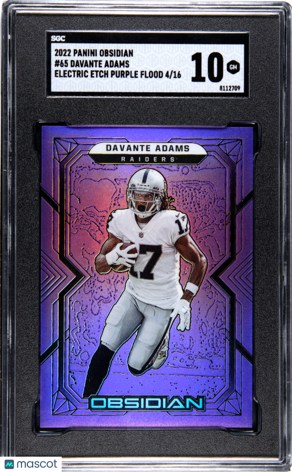 2022 Panini Obsidian Davante Adams Electric Etch Purple Flood /16 SGC 10