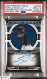 2020 Panini National Treasures Midnight Signatures Ronald Acuna Jr. Holo PSA 8