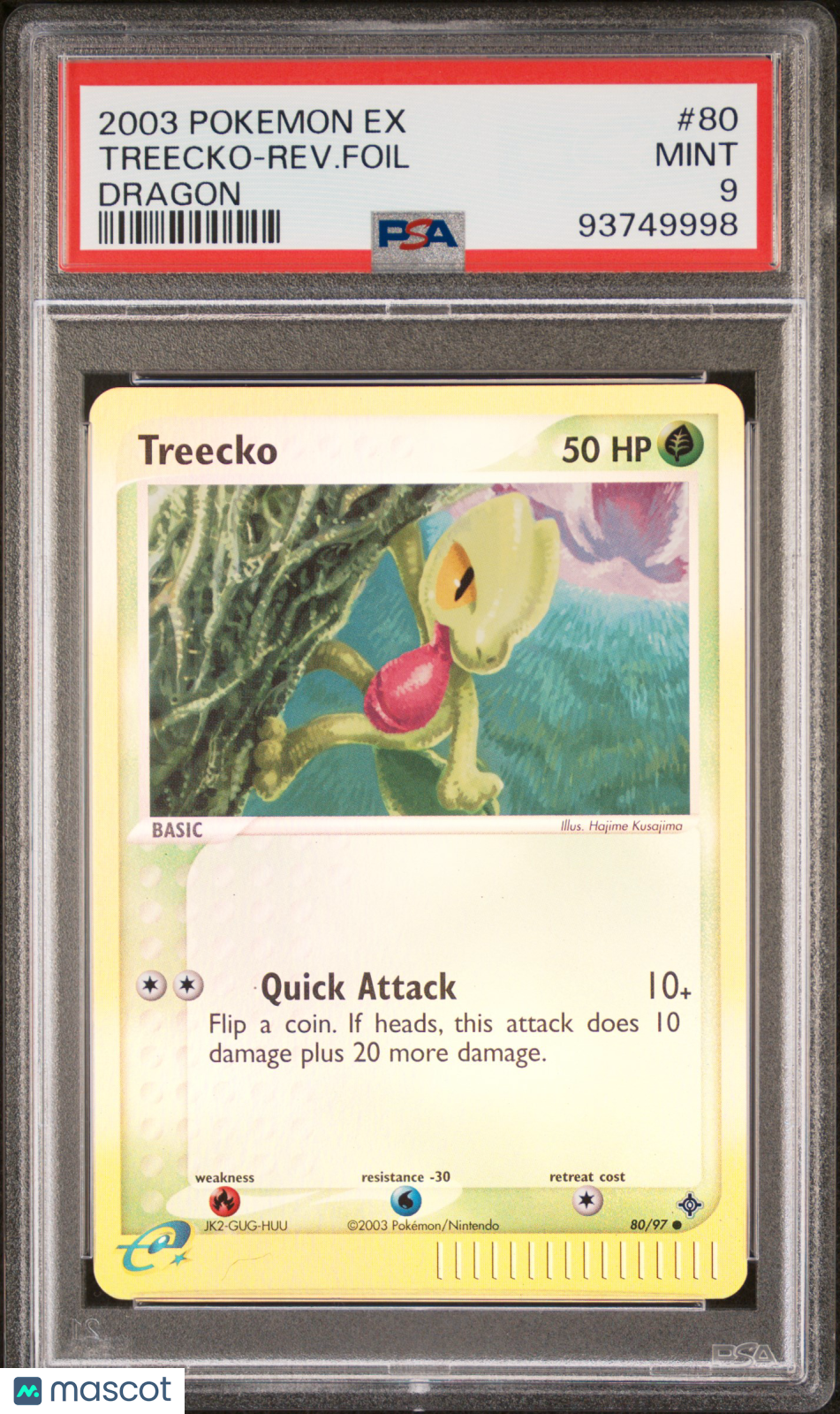 2003 Pokemon Ex Dragon Treecko-Rev.Foil Dragon PSA 9