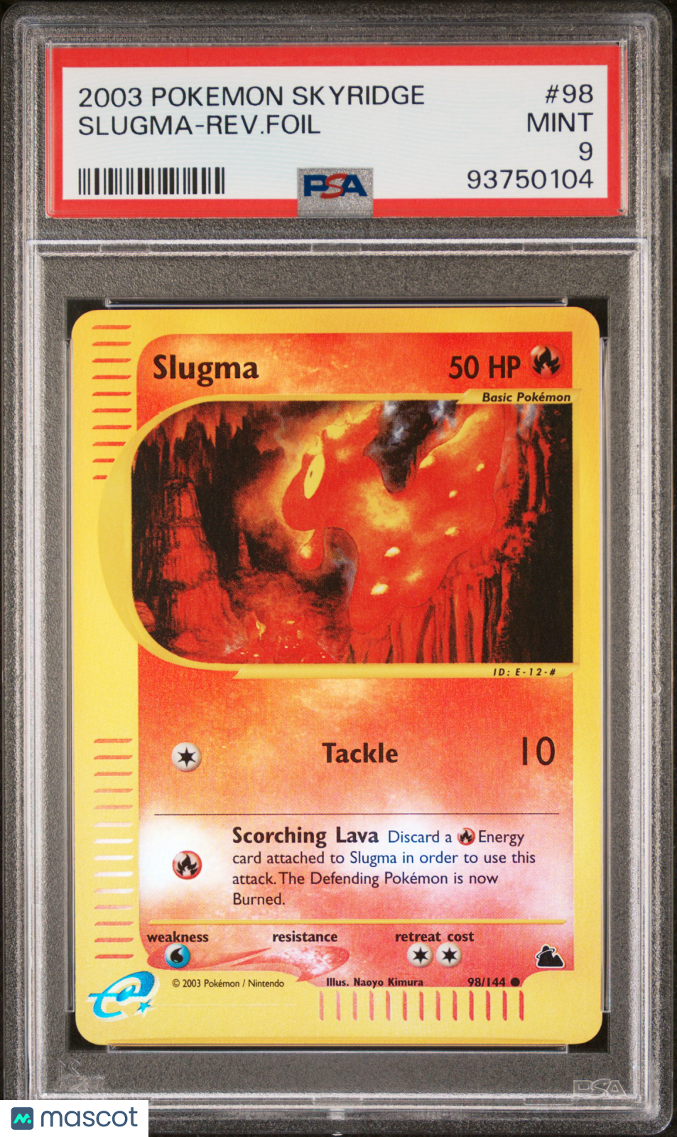 2003 Pokemon Skyridge Slugma-Rev.Foil PSA 9