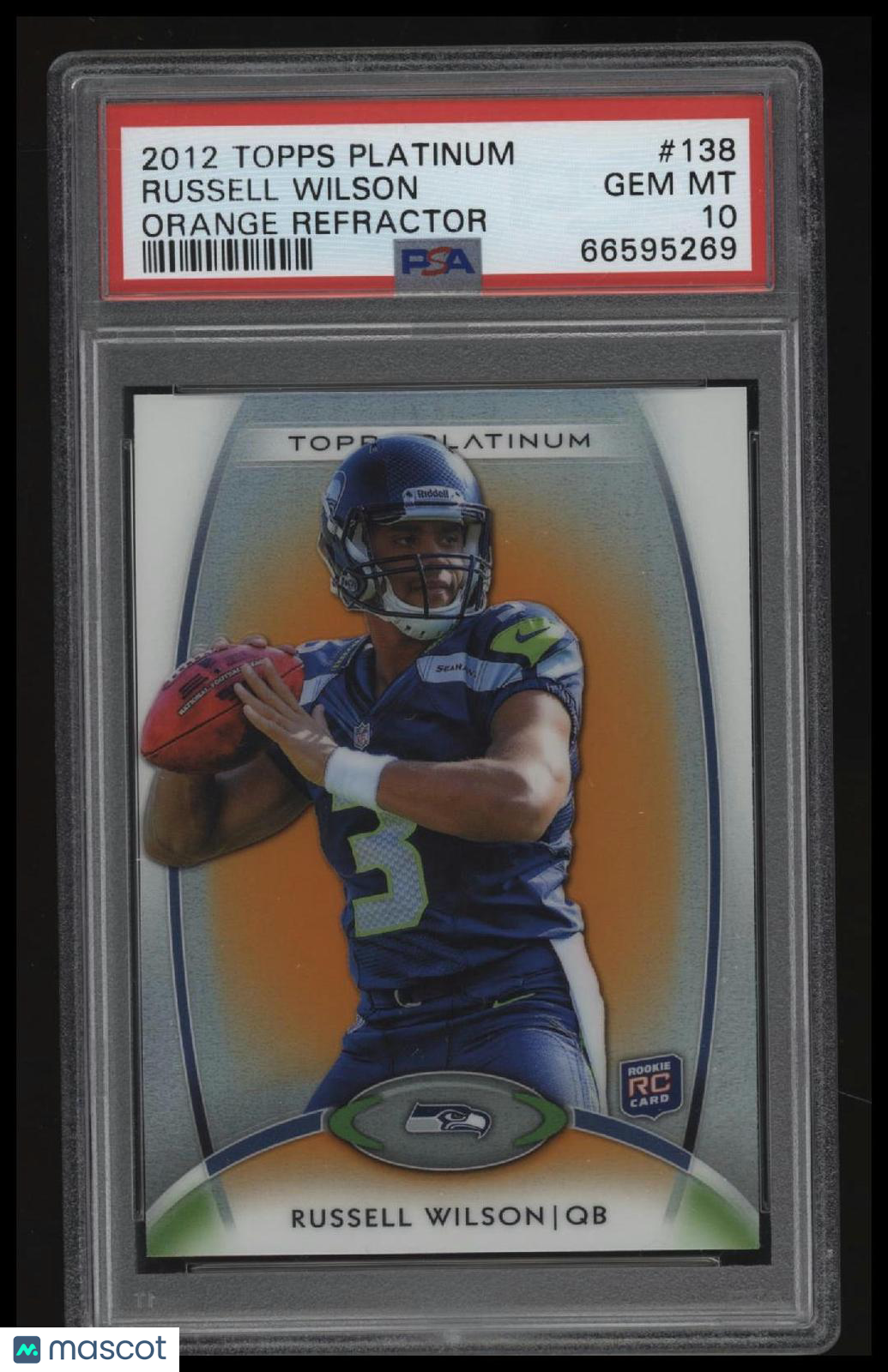 2012 Topps Platinum Russell Wilson Orange Refractor PSA 10