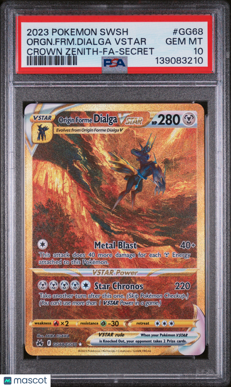 2023 Pokemon Sword And Shield Crown Zenith Orgn.Frm.Dialga Vstar Secret PSA 10