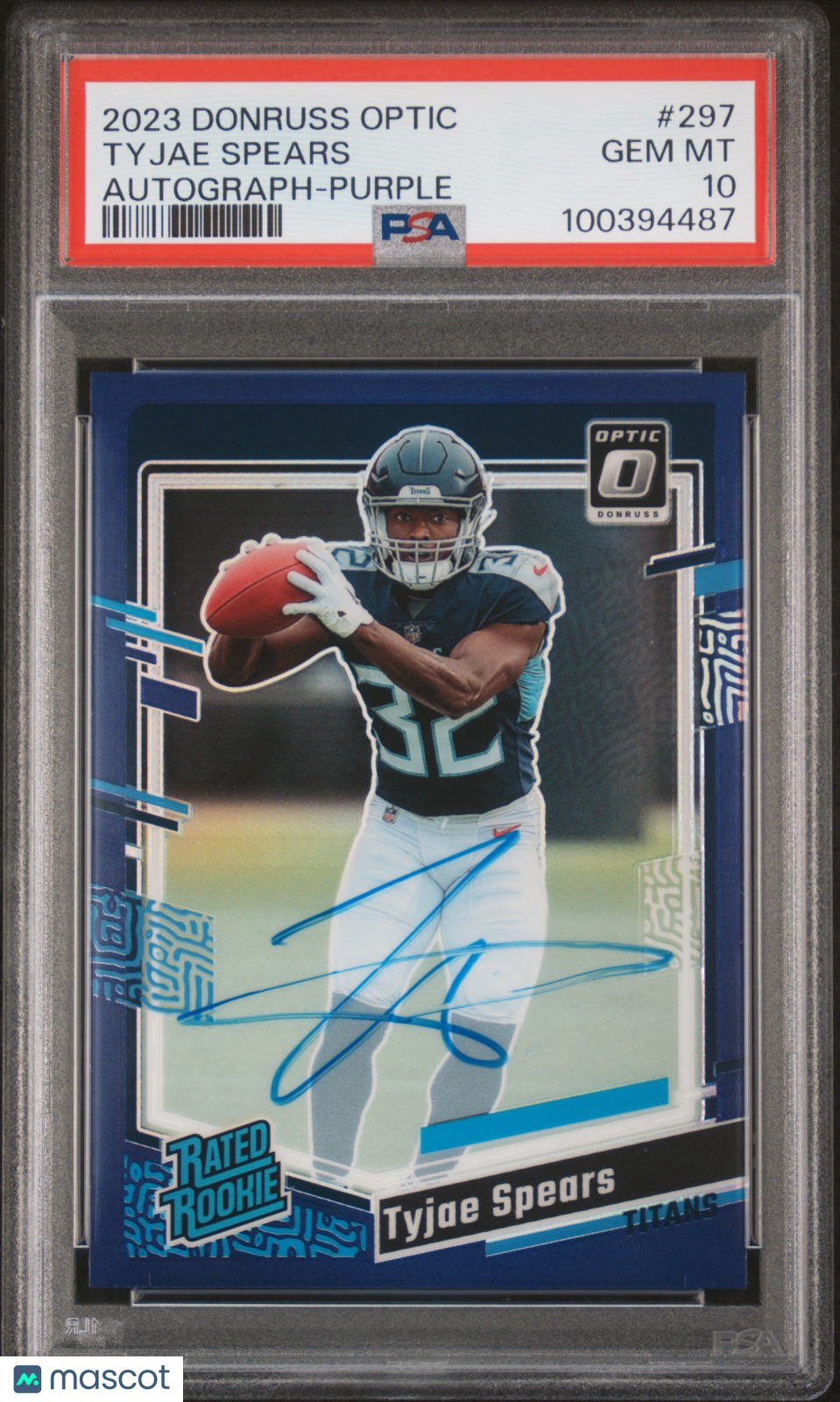 2023 Panini Donruss Optic Tyjae Spears Autograph-Purple PSA 10