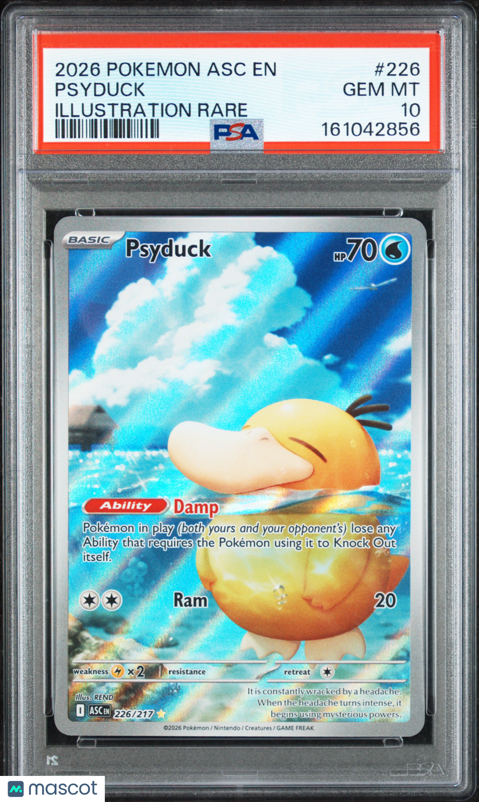 2026 Pokemon Asc En-Ascended Heroes Psyduck Illustration Rare PSA 10