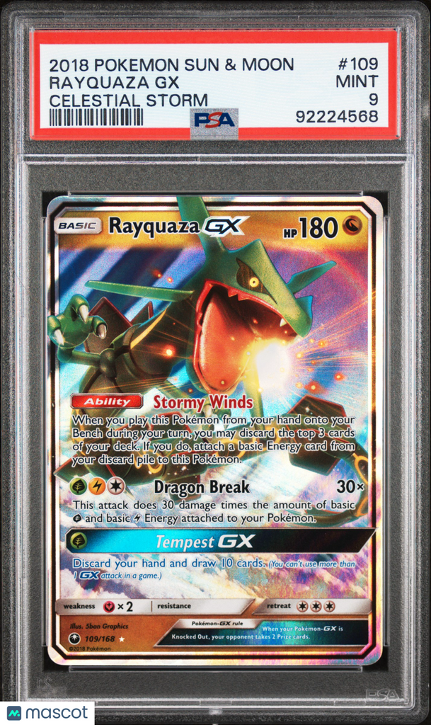 2018 Pokemon Sun & Moon Celestial Storm Rayquaza Gx Celestial Storm PS
