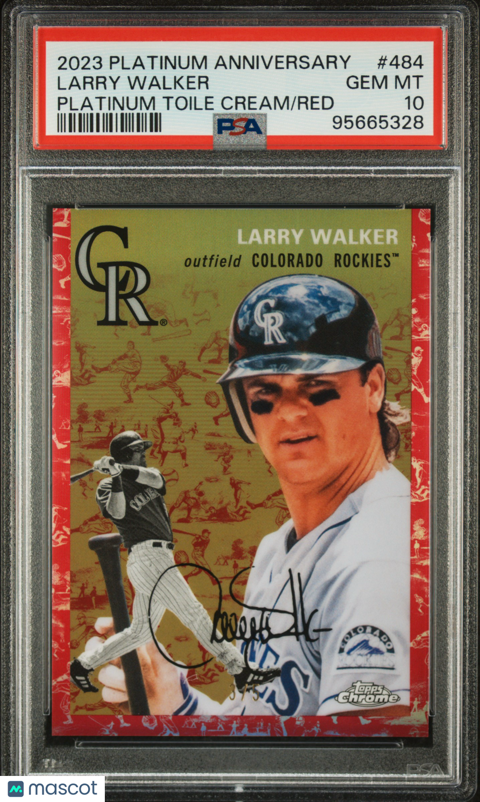 2023 Topps Chrome Platinum Anniversary Larry Walker Platinum Cream/Red PSA 10