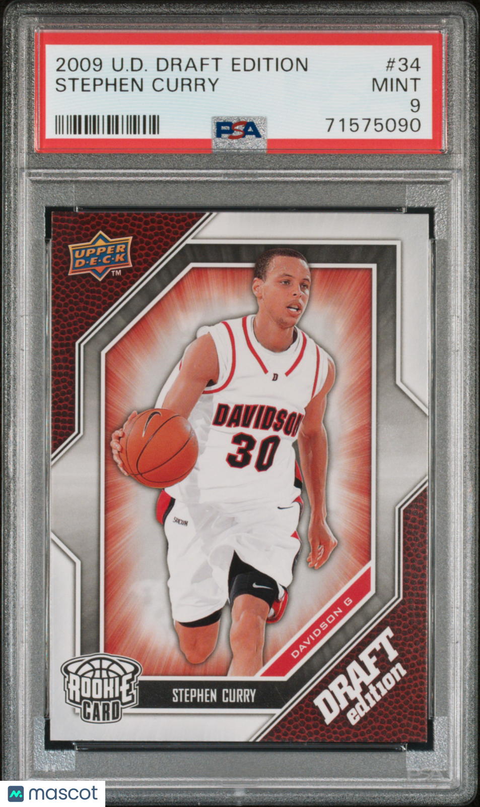 2009 Upper Deck Draft Edition Stephen Curry PSA 9