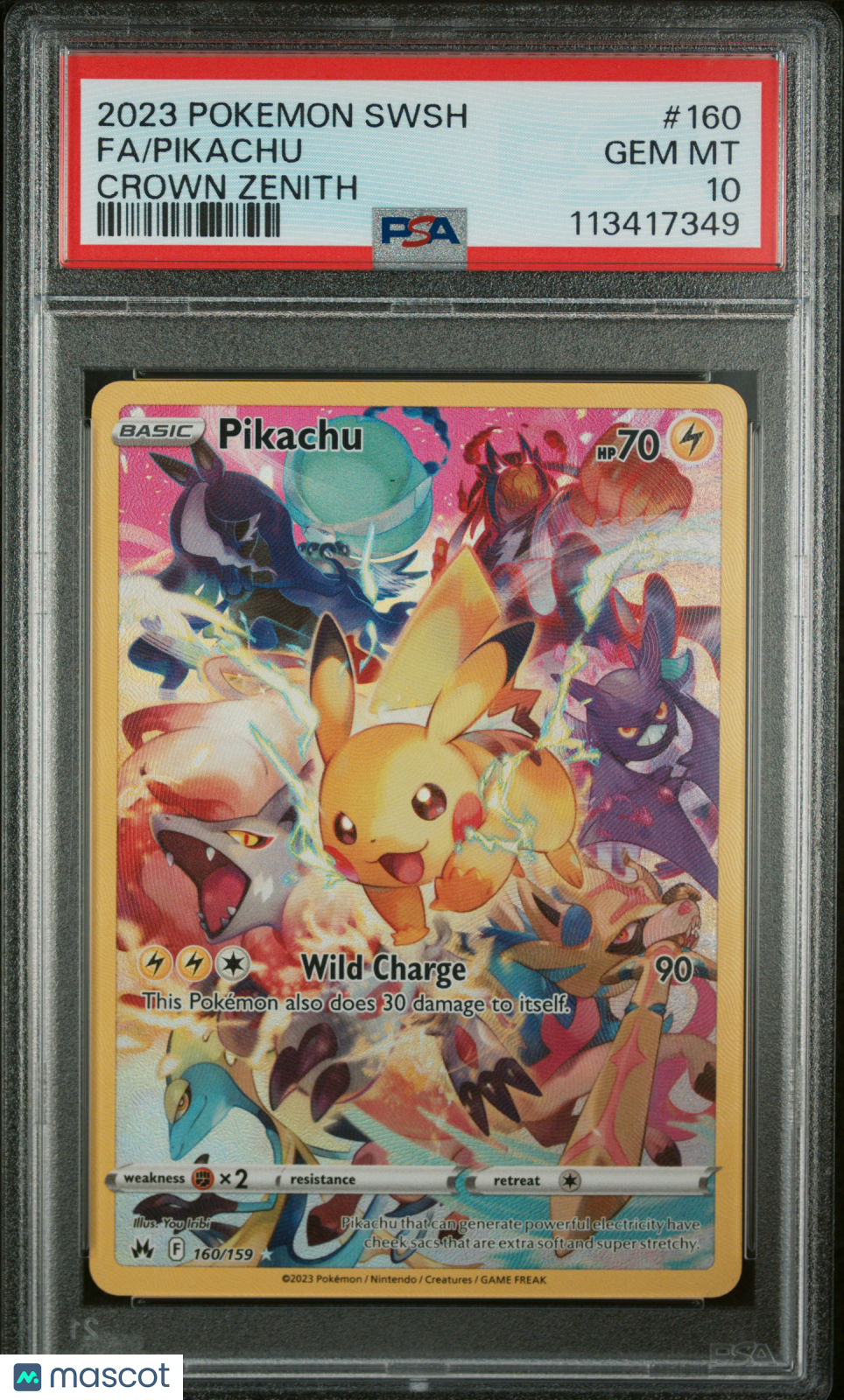 2023 Pokemon Sword And Shield Crown Zenith Fa/Pikachu Crown Zenith PSA 10